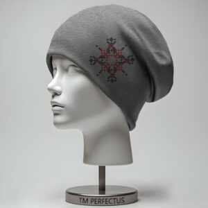 Шапка біні "Вишиванка закодоване ім'я Андрій орнаменти" унісекс з принтом ВСІ розміри