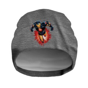 Шапка біні "Айронмен Залізна людина" унісекс з принтом ВСІ розміри