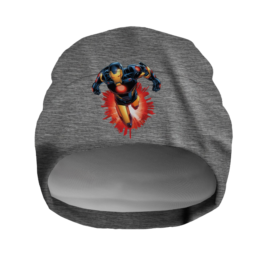 Шапка біні "Айронмен Залізна людина" унісекс з принтом ВСІ розміри
