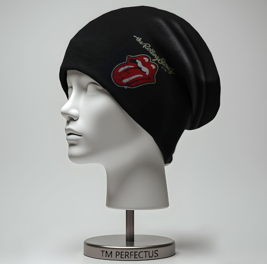 Шапка "Rolling Stones ролінг стоунз музичний рок гурт лого емблема метал" унісекс з принтом ВСІ розміри