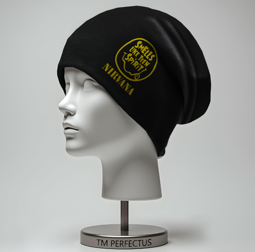 Шапка "Nirvana Нірвана музичний рок гурт лого емблема метал" унісекс з принтом ВСІ розміри