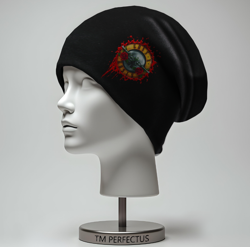 Шапка "Guns N' Roses Ганс ен Роузес музичний рок гурт лого емблема" унісекс з принтом ВСІ розміри