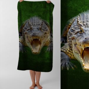 Рушник Крокодил алігатор  пляжний з принтом ВСІ розміри