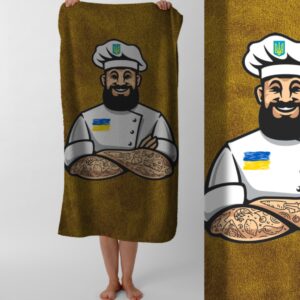 Рушник Шеф кухар  пляжний з принтом ВСІ розміри
