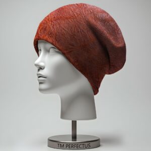 Шапка біні Текстура шкіри тварини бордова Всі розміри Всі сезони