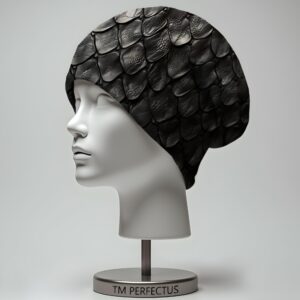 Шапка біні Текстура шкіри дракона чорна Всі розміри Всі сезони