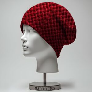 Шапка біні Текстура в'язаний светр нитки червона Всі розміри Всі сезони