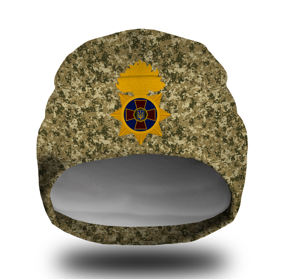 Шапка біні Піксель камуфляж емблема НГУ Всі розміри Всі сезони