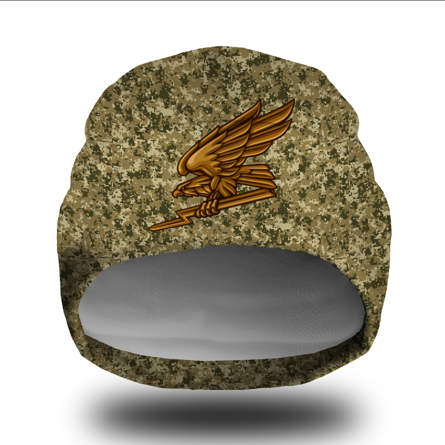 Шапка біні Піксель камуфляж емблема ЗСУ повітряні сили 1 Всі розміри Всі сезони