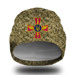 Шапка біні Піксель камуфляж емблема ЗСУ повітряні сили Всі розміри Всі сезони