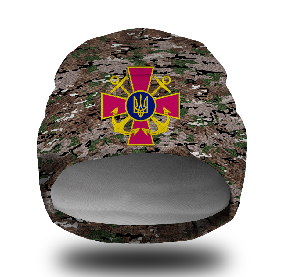 Шапка біні Мультикам камуфляж емблема ВМС ЗСУ 1 Всі розміри Всі сезони