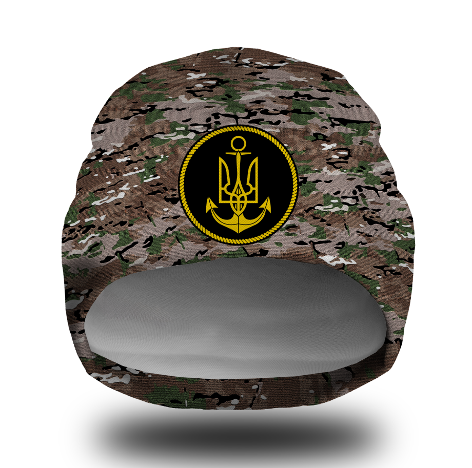 Шапка біні Мультикам камуфляж емблема ВМС ЗСУ Всі розміри Всі сезони