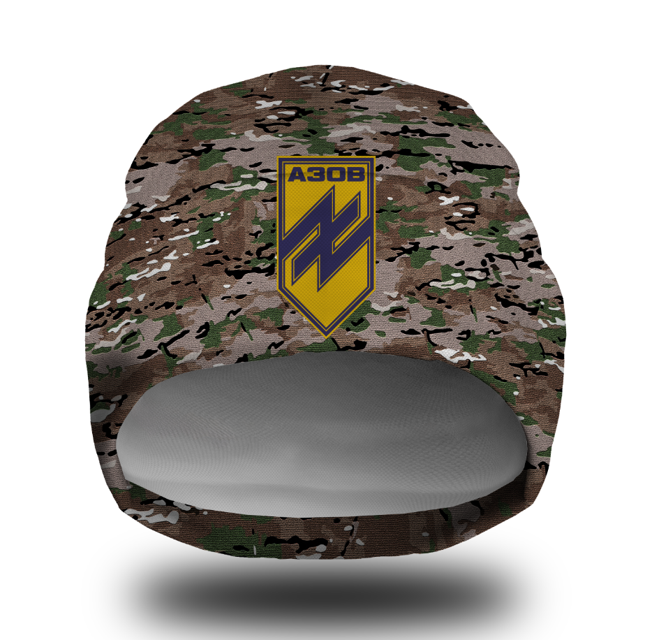 Шапка біні Мультикам камуфляж емблема Азов Всі розміри Всі сезони