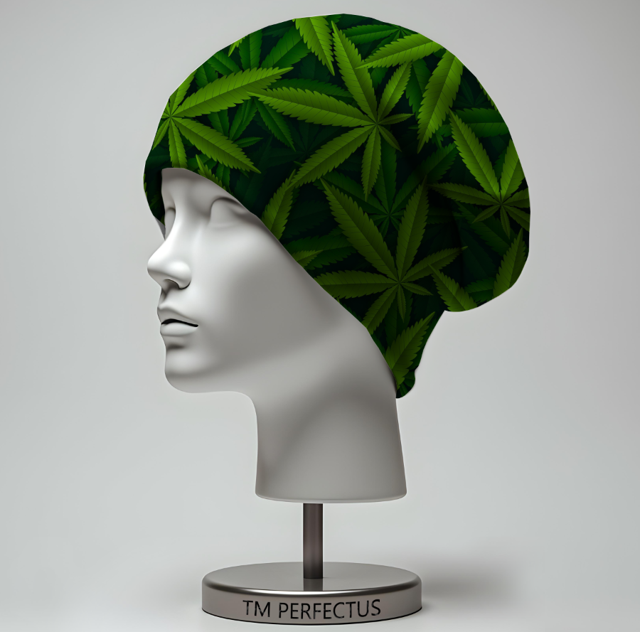 Шапка біні З листям веселої рослини растаман 1 Всі розміри Всі сезони