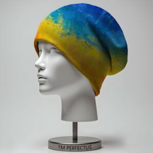 Шапка біні Жовто блакитні розмиті фарби Всі розміри Всі сезони