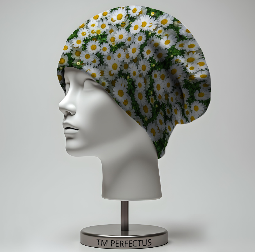 Шапка біні Білі ромашки квіти 1 Всі розміри Всі сезони