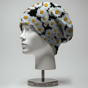 Шапка біні Білі ромашки квіти Всі розміри Всі сезони