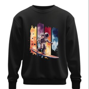 Світшот Космонавт на серфінг дошці мазки фарб оверсайз унісекс ВСІ розміри Преміум тканина