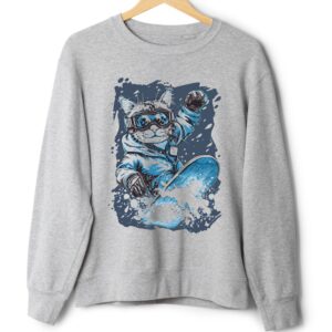 Світшот Кіт на сноуборді оверсайз унісекс ВСІ розміри Преміум тканина