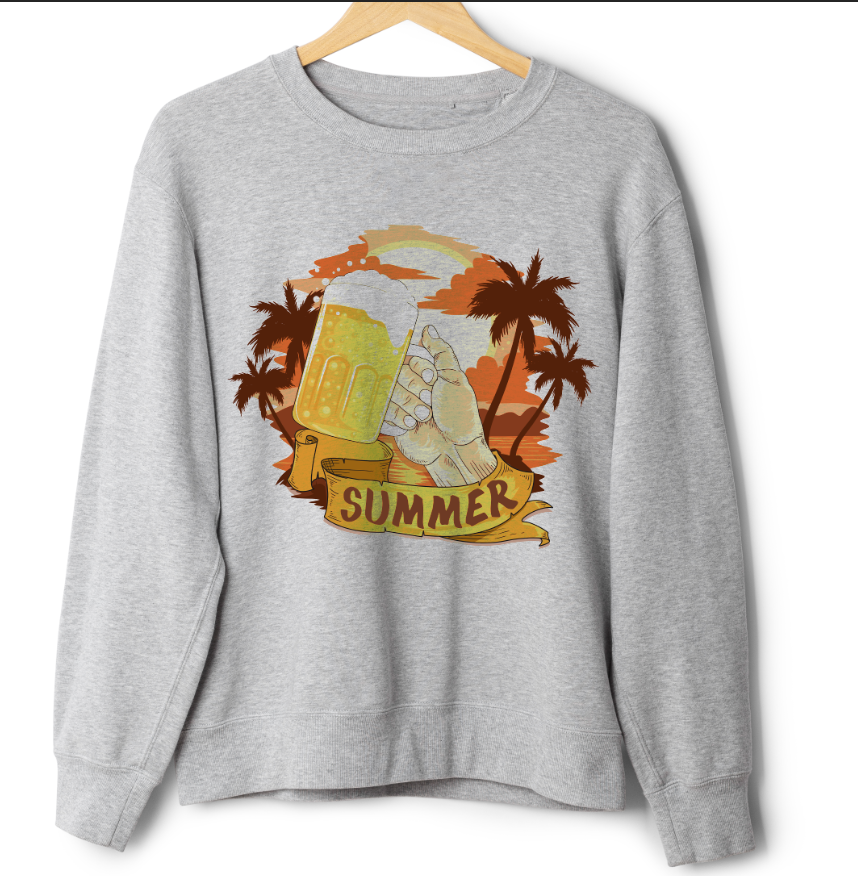 Світшот Келих пива в руці літо оверсайз унісекс ВСІ розміри Преміум тканина
