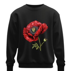 Світшот Квіти маки оверсайз унісекс ВСІ розміри Преміум тканина