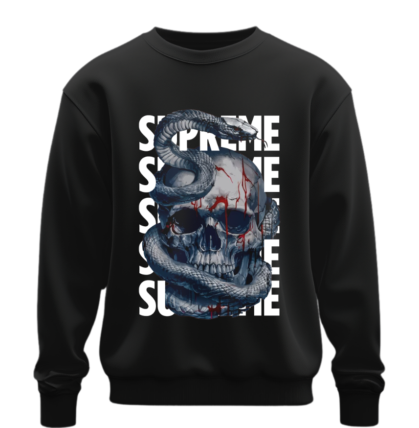 Світшот Готика череп змія оверсайз унісекс ВСІ розміри Преміум тканина