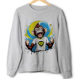Світшот Весела мавпа графіті оверсайз унісекс ВСІ розміри Преміум тканина