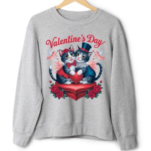 Світшот Валентинка з котами серця купідони оверсайз унісекс ВСІ розміри Преміум тканина