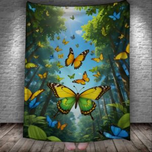 Плед Яскраві метелики в лісі 150х200 см