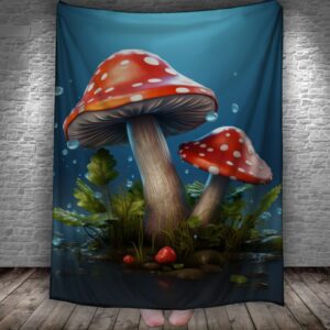 Плед Яскраві казкові гриби мухомори 150х200 см