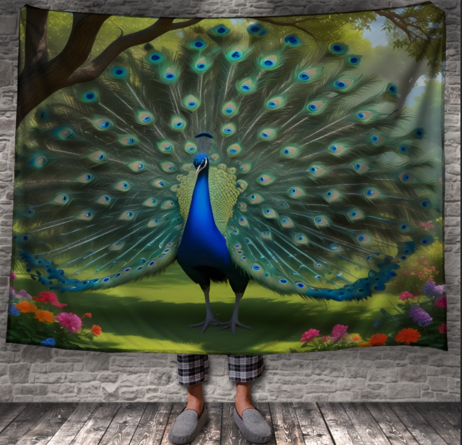 Плед Яскравий павич фазан гарний птах 1 150х200 см