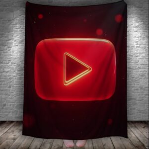 Плед Яскрава емблема лого ютуба 150х200 см