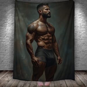 Плед Чоловік бодібілдер з м'язами культурист арт 150х200 см