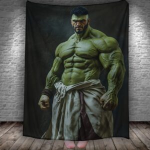 Плед Чоловік бодібілдер з м'язами зелена шкіра 150х200 см