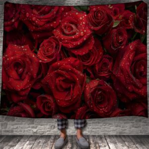 Плед Червоні троянди з краплями роси 150х200 см