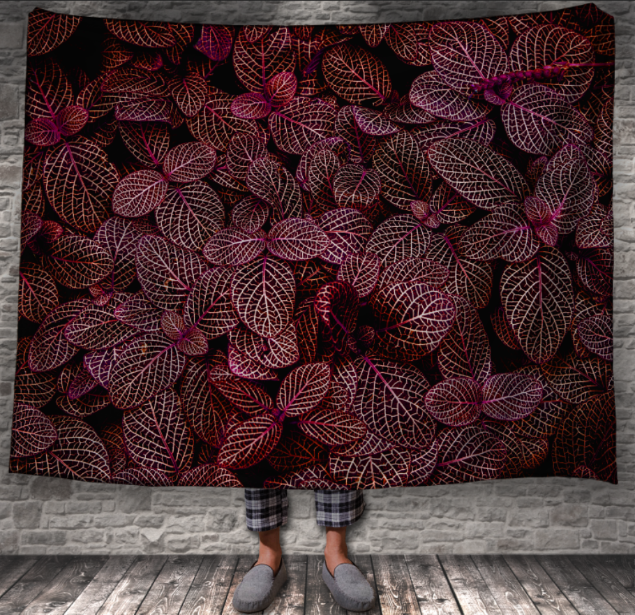 Плед Червоне листя рослини 150х200 см