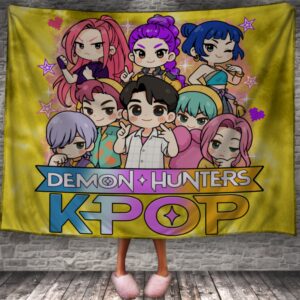 Плед Хантрікс Huntrix Аніме Кейпоп мисливиці на демонів 75 150х200 см