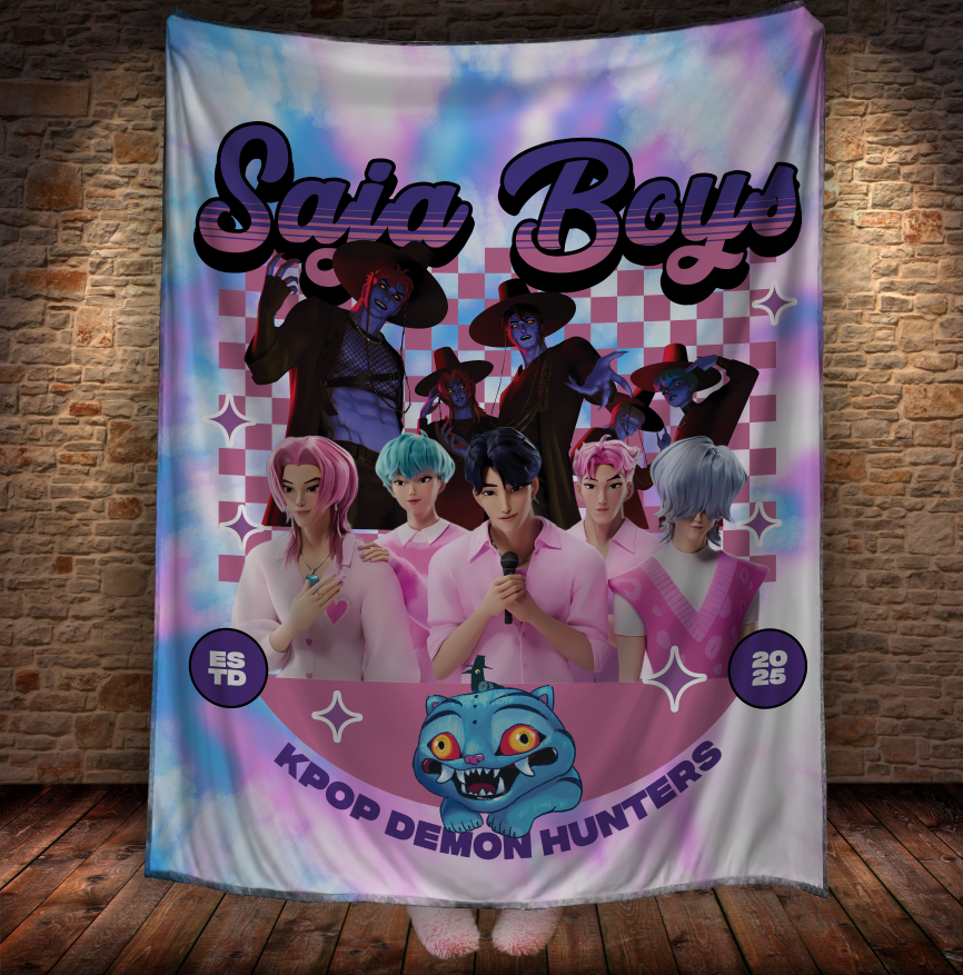 Плед Хантрікс Huntrix Аніме Кейпоп мисливиці на демонів 384 150х200 см