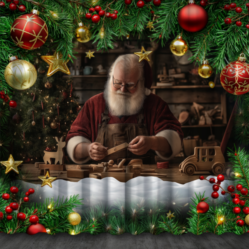 Штори Майстерня Санти ялинка сніжинки 8 Новорічні Різдвяні святковий декор