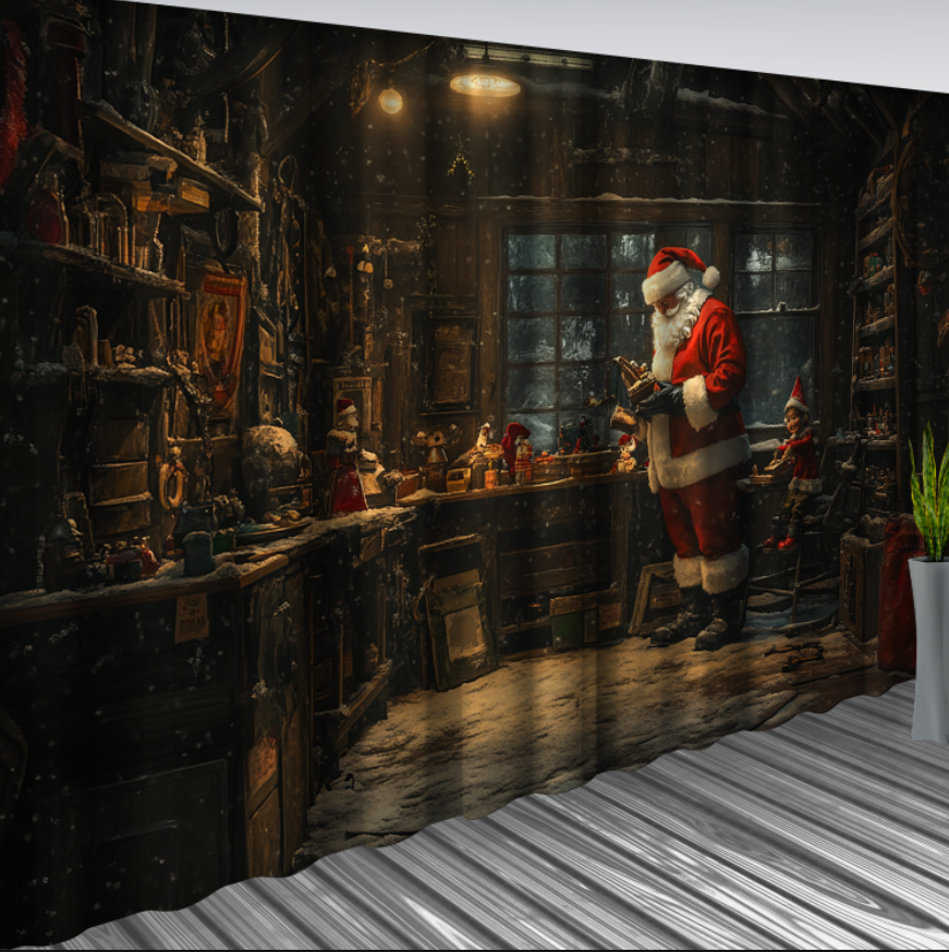 Штори Майстерня Санти ялинка Санта 44 Новорічні Різдвяні святковий декор
