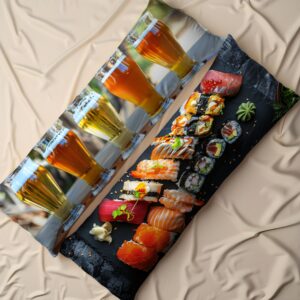 Дакімакура подушка обіймашка Келихи з пивом суші 40х100 см.