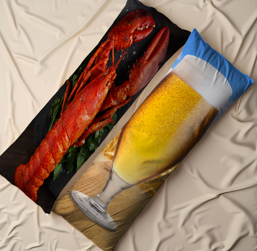 Дакімакура подушка обіймашка Варені раки з пивом лобстер 40х100 см.