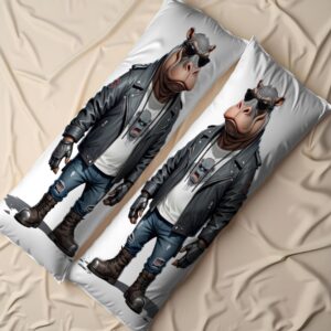 Дакімакура подушка обіймашка Бегемот крутий брутальний рокер 40х100 см.