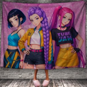 Плед "Хантрікс Huntrix аніме кейпоп мисливиці на демонів 9" 150х200 см