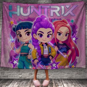 Плед "Хантрікс Huntrix аніме кейпоп мисливиці на демонів 65" 150х200 см