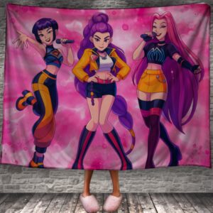 Плед "Хантрікс Huntrix аніме кейпоп мисливиці на демонів 15" 150х200 см