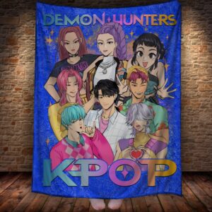 Плед "Хантрікс Huntrix аніме кейпоп мисливиці на демонів 1475" 150х200 см