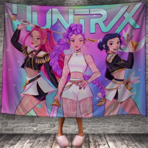 Плед "Хантрікс Huntrix аніме кейпоп мисливиці на демонів 07" 150х200 см