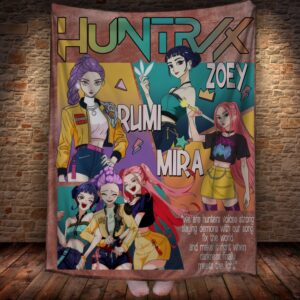 Плед "Хантрікс Huntrix аніме кейпоп мисливиці на демонів 065" 150х200 см