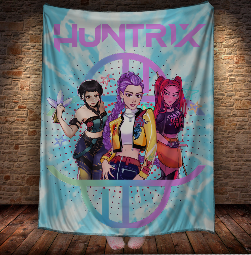 Плед "Хантрікс Huntrix аніме кейпоп мисливиці на демонів 0636" 150х200 см
